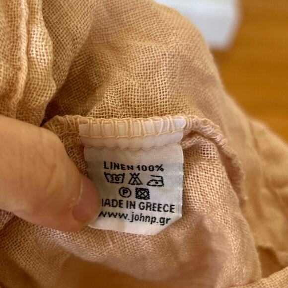 John P Hooded Blush Pink Linen Oversize Tunic Top Lagenlook Boho Beach Resort - Picture 2 of 7